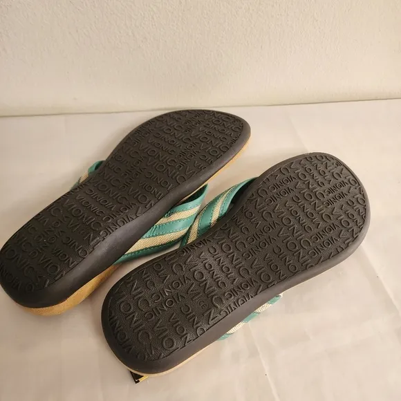 NWT Vionic Marisa Leather Sandals size 8 Orthaheel Technology Slippers