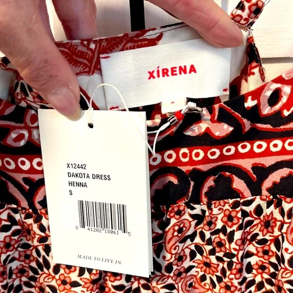 NWT Xirena Dakota Henna Dress Multicolored Sleeveless Pockets SZ Small