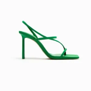 NWT.  Zara Green High Heel Strappy Sandals. Size 6, 10