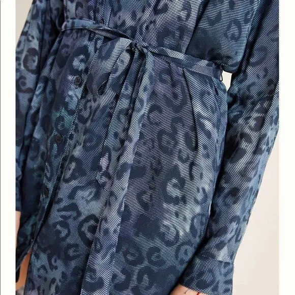 NWT/NWD Anthropologie Cloth &amp; Stone Leopard Shirtdress Small #063