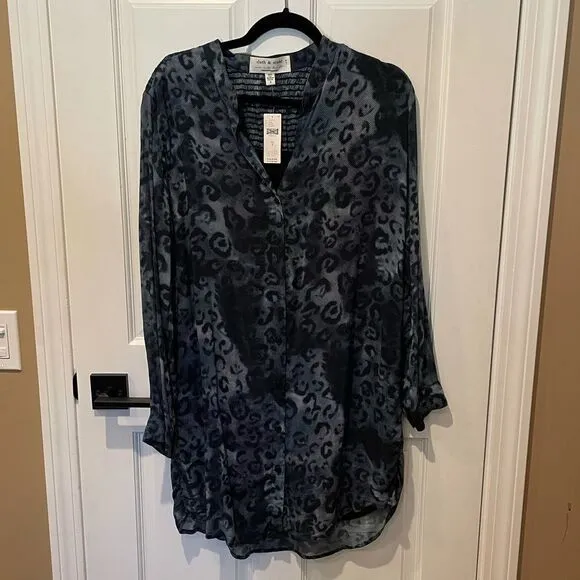 NWT/NWD Anthropologie Cloth &amp; Stone Leopard Shirtdress Small #063