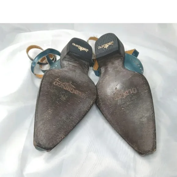 Old Gringo Mules Shoes Women's Size 9.5 B ~ Ankle Straps &amp; Studs Accents Blue