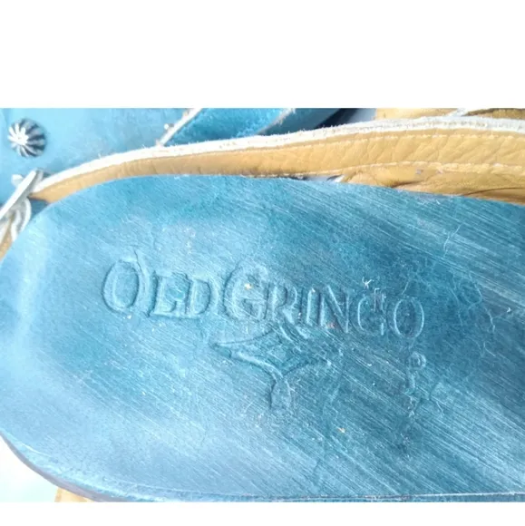 Old Gringo Mules Shoes Women's Size 9.5 B ~ Ankle Straps &amp; Studs Accents Blue