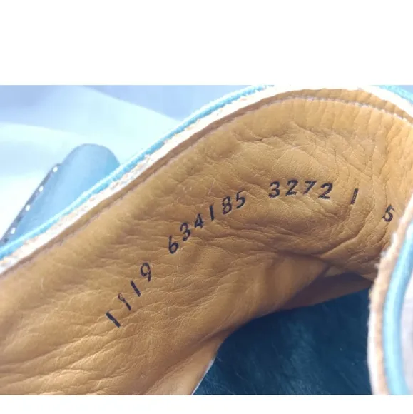 Old Gringo Mules Shoes Women's Size 9.5 B ~ Ankle Straps &amp; Studs Accents Blue