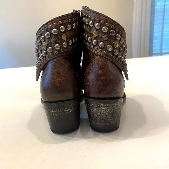 Old Gringo Women's Mini Belinda 7&quot;‎ Ankle Boots Size 7 B Brown Bootie Cowboy