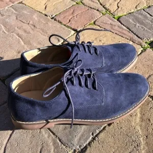 Old Navy &quot;In the Navy&quot; Navy Blue Suede Oxford Shoes  Worn Once Size 10