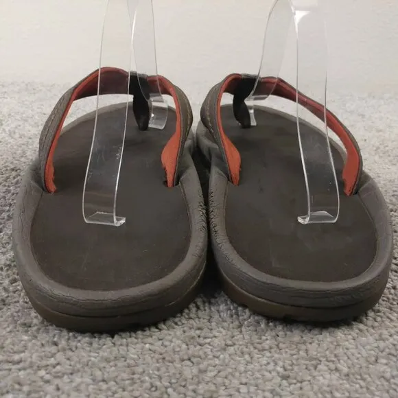 OluKai Hokua Sandals Mens Size 13 Shoes Slip On Thong Flip Flop Beach Dark Brown