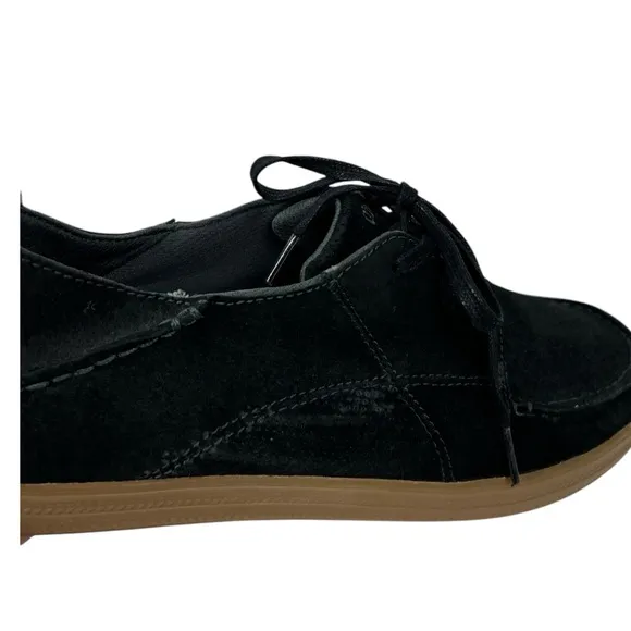 Olukai Pahono Mens US 10 EU 43 Shoes Lace Up Leather Black Low Sample Casual