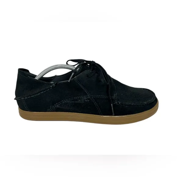 Olukai Pahono Mens US 10 EU 43 Shoes Lace Up Leather Black Low Sample Casual