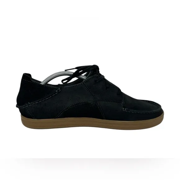 Olukai Pahono Mens US 10 EU 43 Shoes Lace Up Leather Black Low Sample Casual
