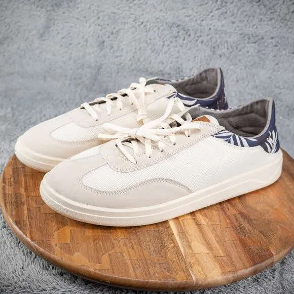OluKai Punini Men's Size 11.5 Off White/Aloha Court Shoes Suede Sneakers