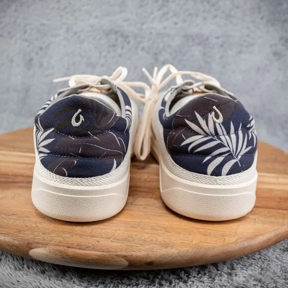 OluKai Punini Men's Size 11.5 Off White/Aloha Court Shoes Suede Sneakers