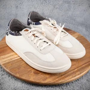 OluKai Punini Men's Size 11.5 Off White/Aloha Court Shoes Suede Sneakers