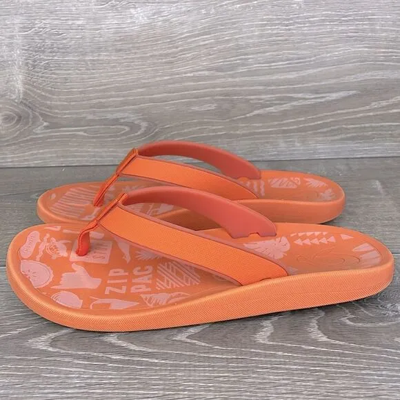 Olukai x Zippy’s Collaboration Men’s Sz 10 Orange Nylon Thong Flip Flop Sandals