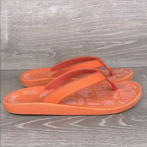 Olukai x Zippy’s Collaboration Men’s Sz 10 Orange Nylon Thong Flip Flop Sandals