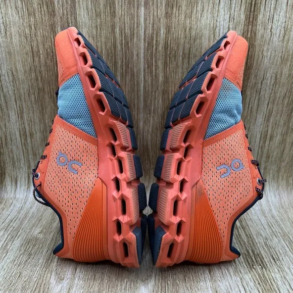 On Cloud Cloudstratus Men's Size 8 Orange Silver Athletic Shoes Running Shoes