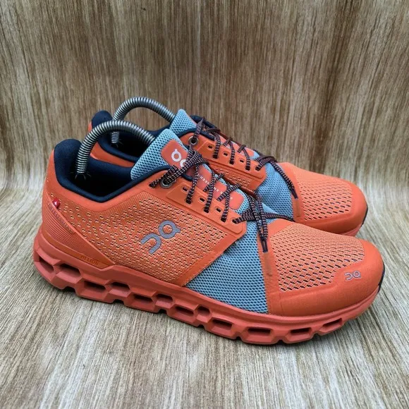 On Cloud Cloudstratus Men's Size 8 Orange Silver Athletic Shoes Running Shoes