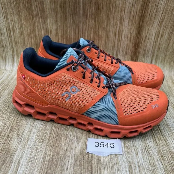 On Cloud Cloudstratus Men's Size 8 Orange Silver Athletic Shoes Running Shoes