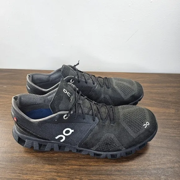 On Cloud X Triple Black Asphalt Athletic Running Shoes Men's Size 12.5