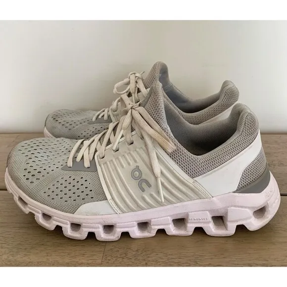 On Cloudswift Swiss Engineering Women's Size 9 white gray running shoes