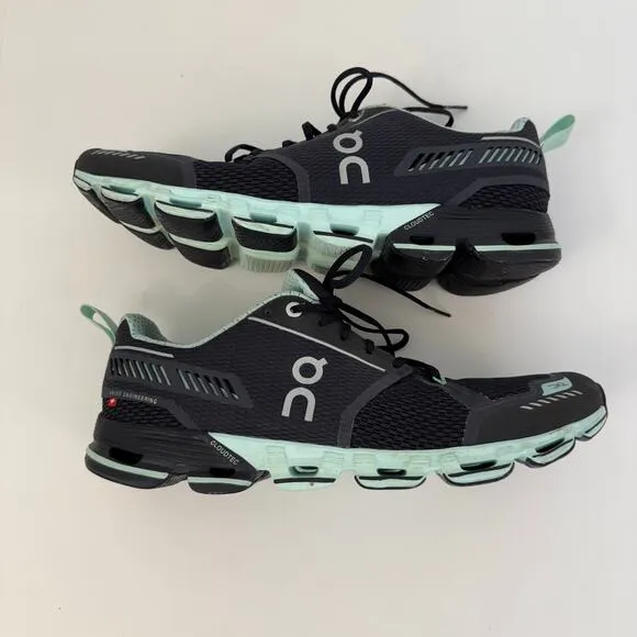 ON Cloudtec Lace-Up Running Sneakers Dark Gray/Mint Swiss Engineering Women's 10