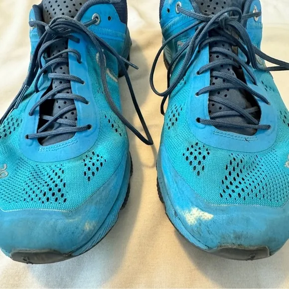 On Running 10 Cloud Surfer Blue Athletic Sneakers Shoes Lace Up