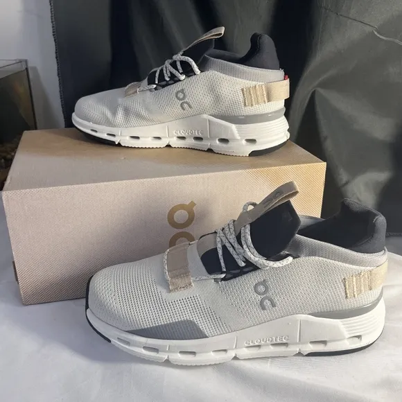 🎉👞ON Running Cloud Cloudnova White Sand Women's Casual Fashion Sneakers