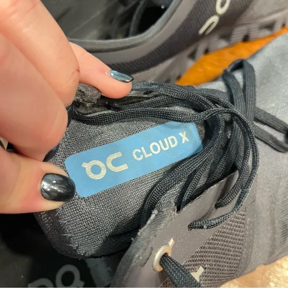 On Running Men’s OnCloud Cloud X shoes size 10 dark gray