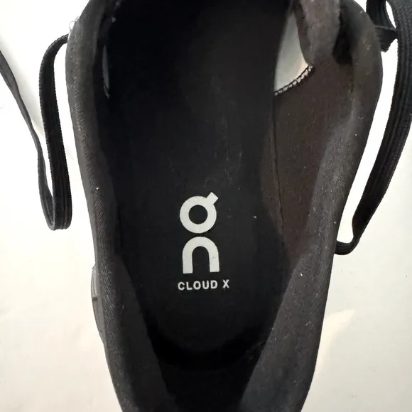 On Running Size 7.5 Men's Cloud X Black Trainers Athletic Shoes Sneakers
