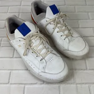 On Cloud Shoes Roger Mens 10 White Leather Lace Up Rubber Sneaker