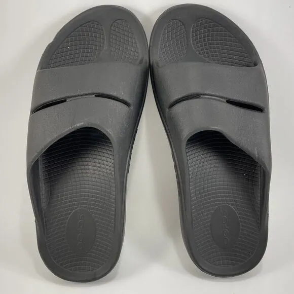 Oofos Ooahh Slide Sandals Mens Size 8 Black Comfort Recovery Slides, Womens 10