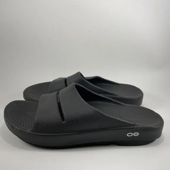 Oofos Ooahh Slide Sandals Mens Size 8 Black Comfort Recovery Slides, Womens 10