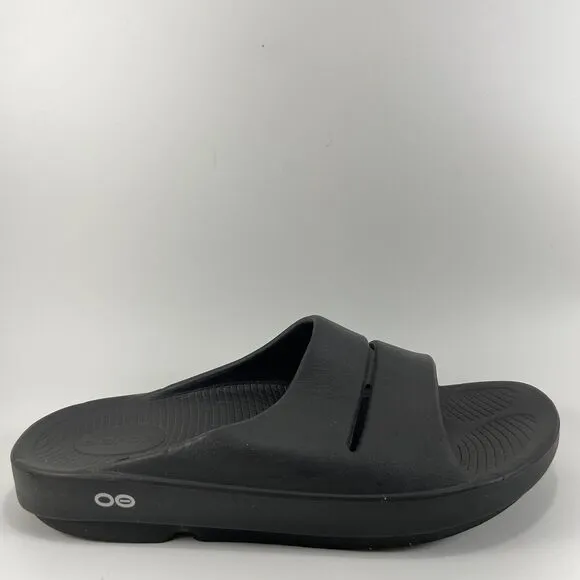 Oofos Ooahh Slide Sandals Mens Size 8 Black Comfort Recovery Slides, Womens 10
