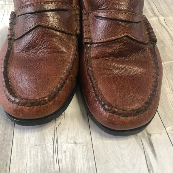 Orvis Loafers Mens Brown Leather Slip on Shoes