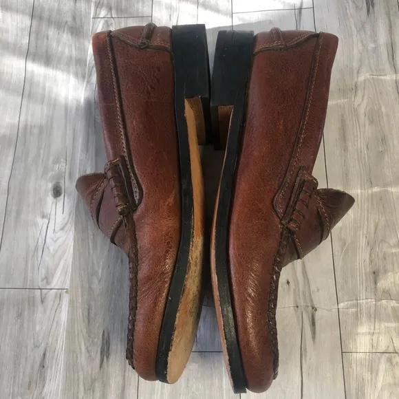 Orvis Loafers Mens Brown Leather Slip on Shoes
