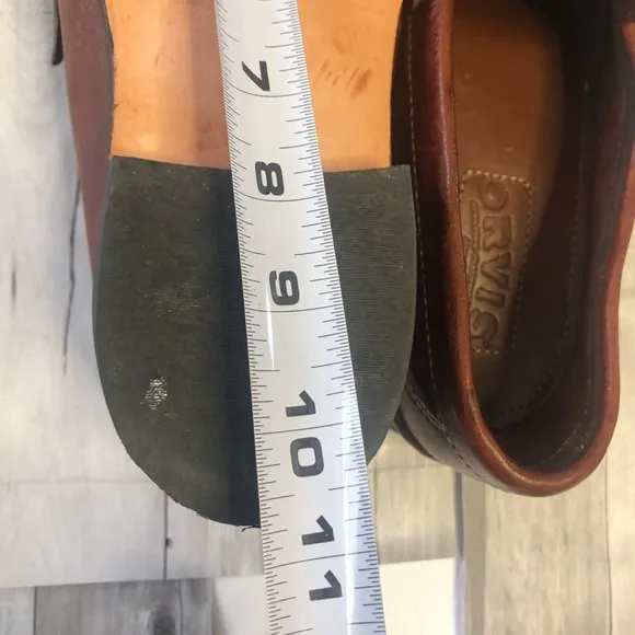 Orvis Loafers Mens Brown Leather Slip on Shoes