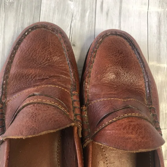Orvis Loafers Mens Brown Leather Slip on Shoes