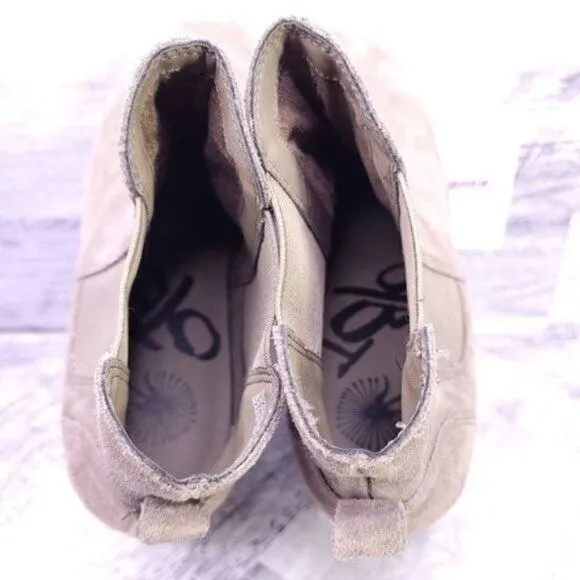 OTBT Dodge Pull on Suede Wedge Ankle Boot Taupe Brown Women's sz 9.5 NEW