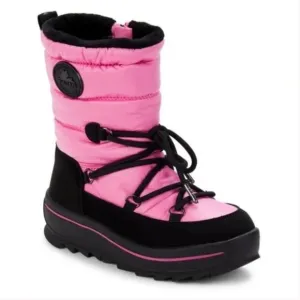 Pajar Kids Tirana Faux Wool Pink &amp; Black Waterproof Winter Snow Boots NEW