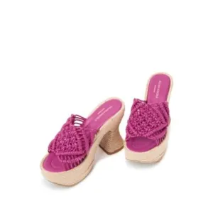 PALOMA BARCELO Womens Pink 2-1/2&quot; Platform Salma Almond Flare Shoes 41