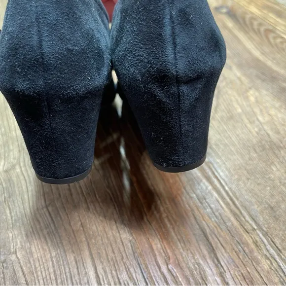 Pas De Rouge Black Suede Mary Jane Shoes Size 40 ~ 10 US