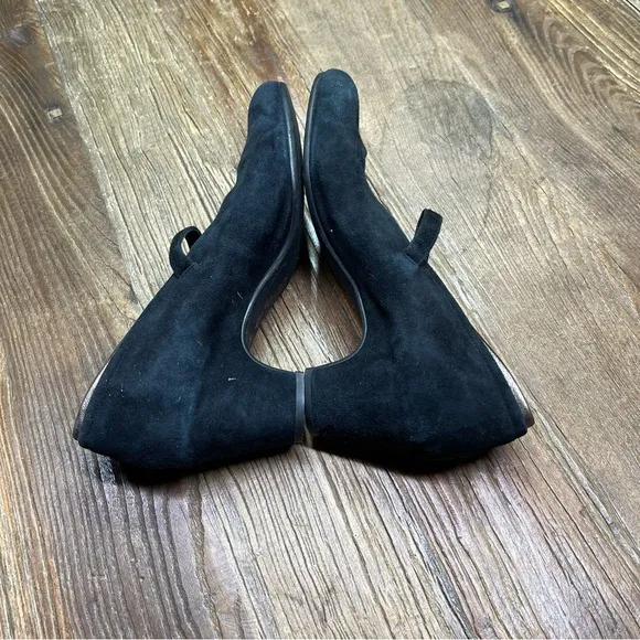 Pas De Rouge Black Suede Mary Jane Shoes Size 40 ~ 10 US