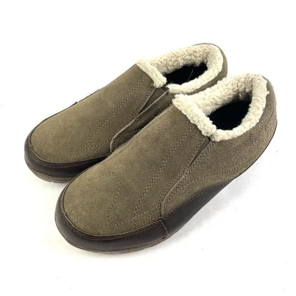 Patagonia Canteen Shoes 7.5 Brown Suede Shearling Lined Slipper Womens 38.5