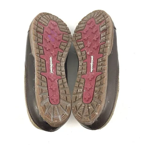 Patagonia Canteen Shoes 7.5 Brown Suede Shearling Lined Slipper Womens 38.5