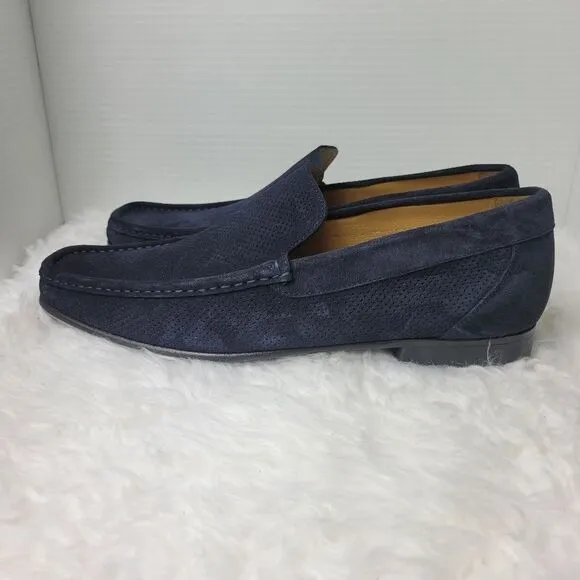 Paul Fredrick Men's Penny Loafer Size 11  Blue Navy Suede Slip On Shoes