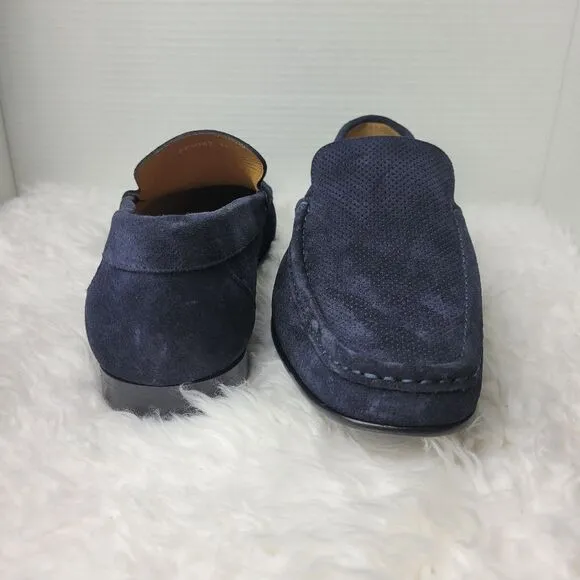Paul Fredrick Men's Penny Loafer Size 11  Blue Navy Suede Slip On Shoes