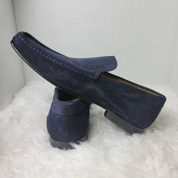 Paul Fredrick Men's Penny Loafer Size 11  Blue Navy Suede Slip On Shoes