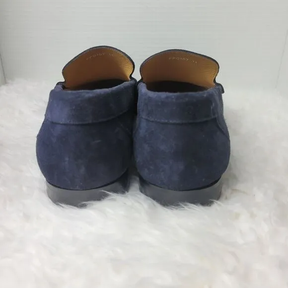 Paul Fredrick Men's Penny Loafer Size 11  Blue Navy Suede Slip On Shoes