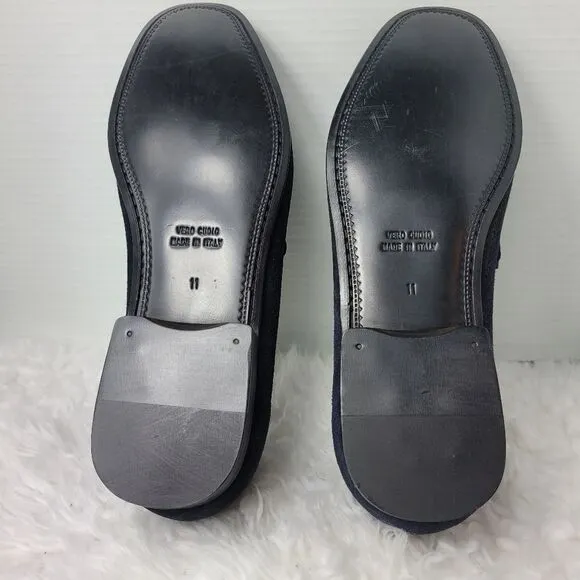 Paul Fredrick Men's Penny Loafer Size 11  Blue Navy Suede Slip On Shoes