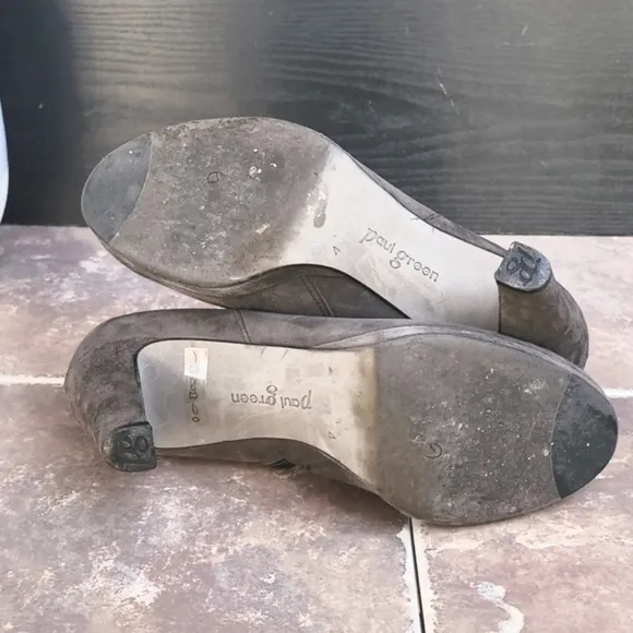 Paul Green ankle boots gray suede heeled bootie